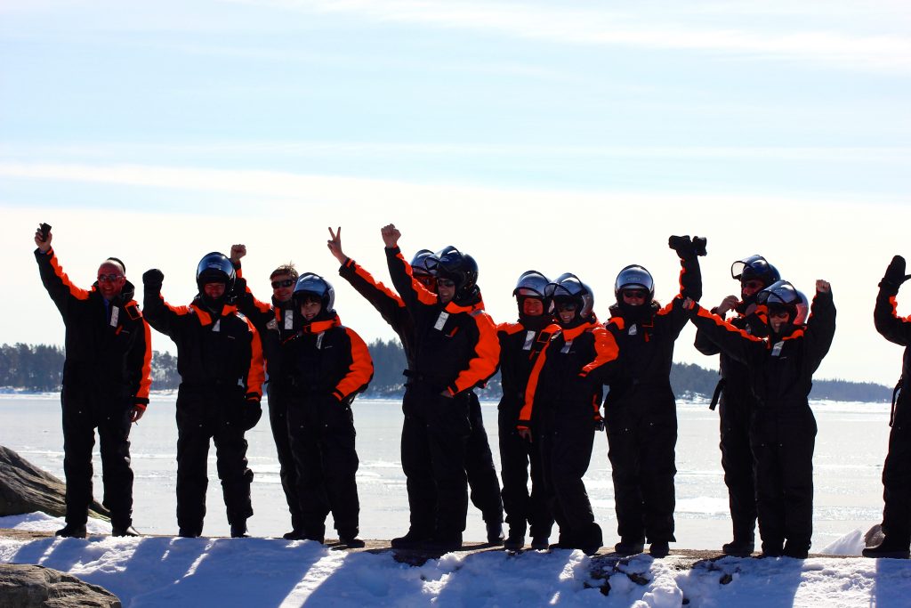 Snowmobile sleigh tour Helsinki
